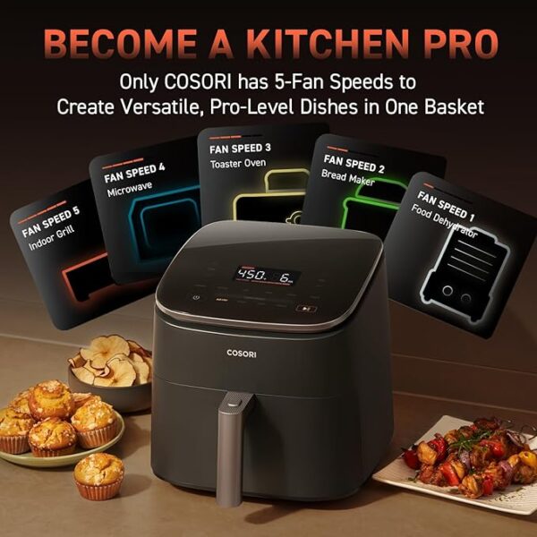 COSORI Air Fryer 9-in-1, Compact & Large 6-Qt, Fast Turbo Modes - Image 3