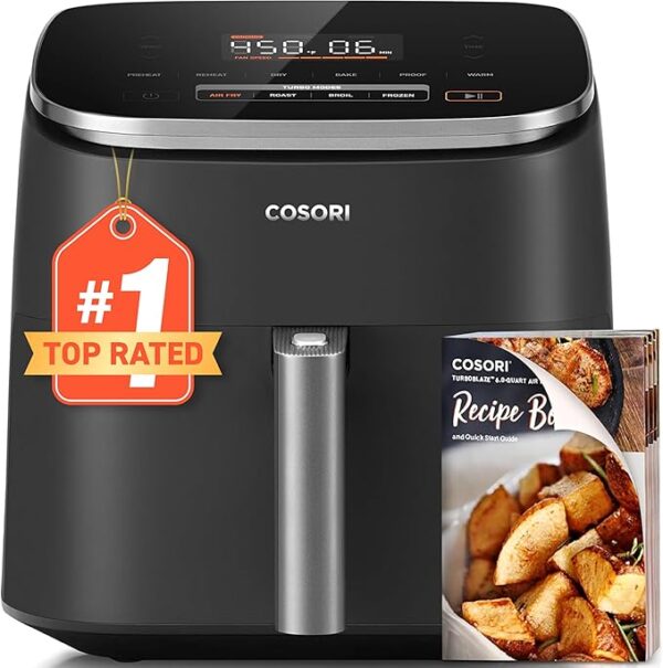 COSORI Air Fryer 9-in-1, Compact & Large 6-Qt, Fast Turbo Modes