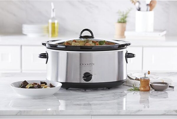 Crock-Pot 7 Quart Oval Manual Slow Cooker, Stainless Steel (SCV700-S-BR), Versatile Cookware - Image 3