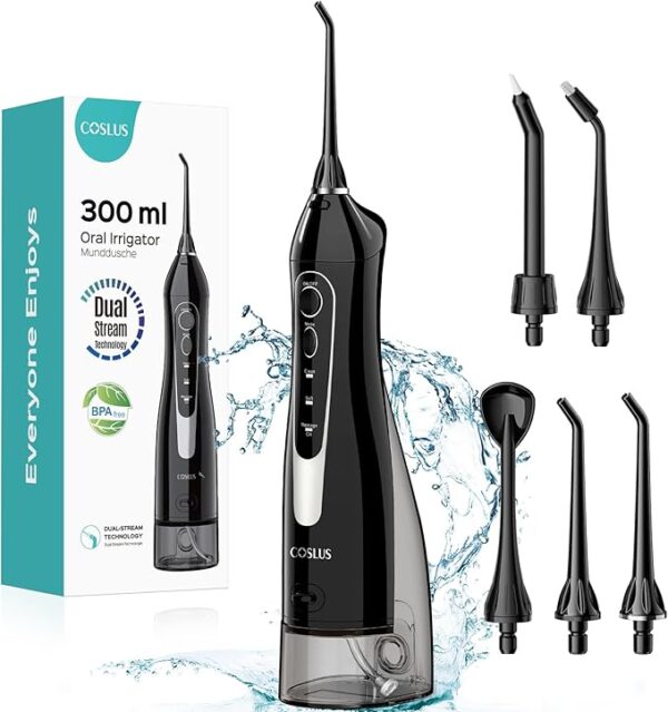 COSLUS Water Dental Flosser Teeth Pick: Portable Cordless