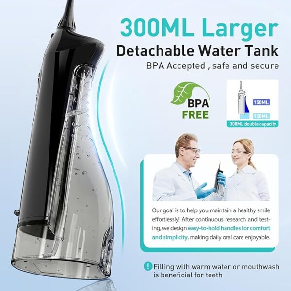 COSLUS Water Dental Flosser Teeth Pick: Portable Cordless - Image 3