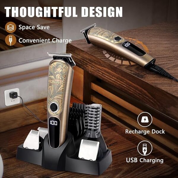 Ufree Gifts for Men, Beard Trimmer for Men with Charging Stand - Image 2
