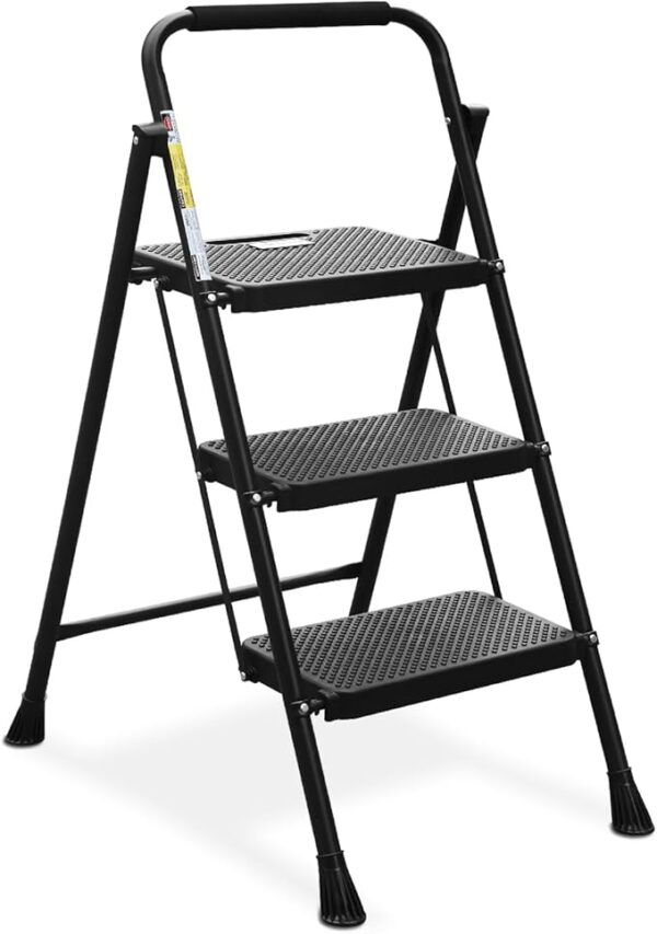 Folding Step Stool with Wide Anti-Slip Pedal