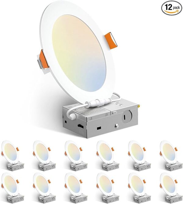 mico 12 Pack 6 Inch 5CCT Ultra-Thin LED