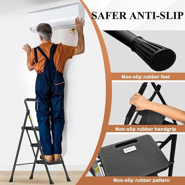 Folding Step Stool with Wide Anti-Slip Pedal - Image 2