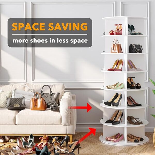 SpaceAid 7 Tier Rotating Shoe Rack Tower - Image 4