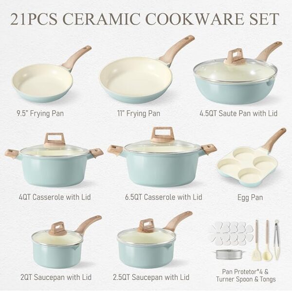 CAROTE 21 Ceramic Cookware Set - Image 2