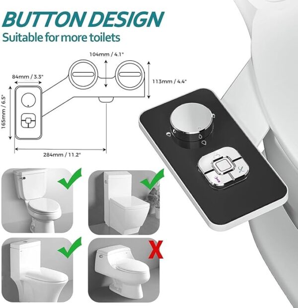 Non-Electric Cold Water Bidet Toilet Seat - Image 2