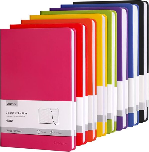 Comix 8 Pack Lined Journal Notebooks for Work
