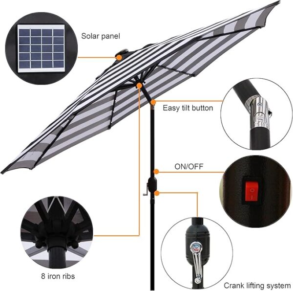 Blissun 9 ft Solar Umbrella 32 - Image 2