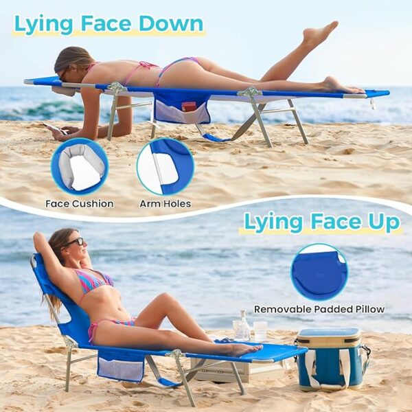 Folding Tanning Chair with Face Hole - Image 2