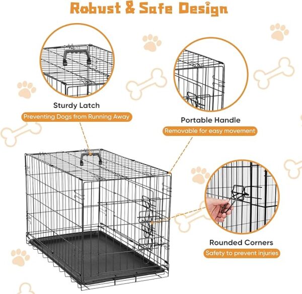 36 Inch Medium Double Door Dog Cage - Image 3