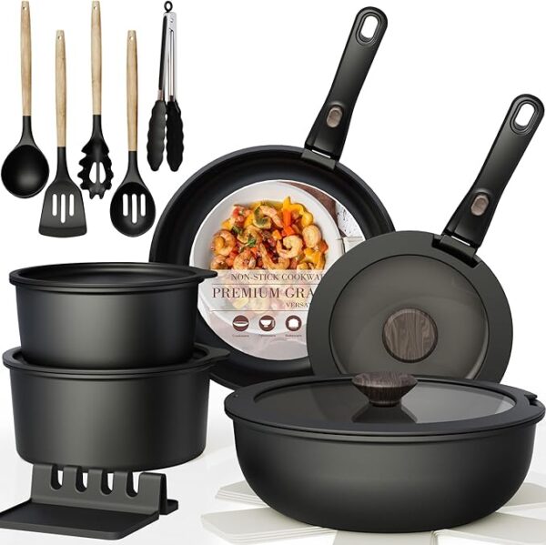 Ceramic Cookware Set Detachable Handle