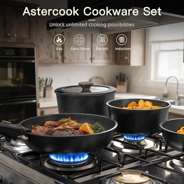 Ceramic Cookware Set Detachable Handle - Image 3